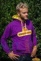 String-Kong Contrast Hoodie Paars Geel